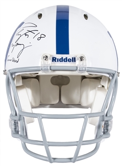2009 Peyton Manning Game Used, Signed & Inscribed Indianapolis Colts Helmet (Mounted Memories)
